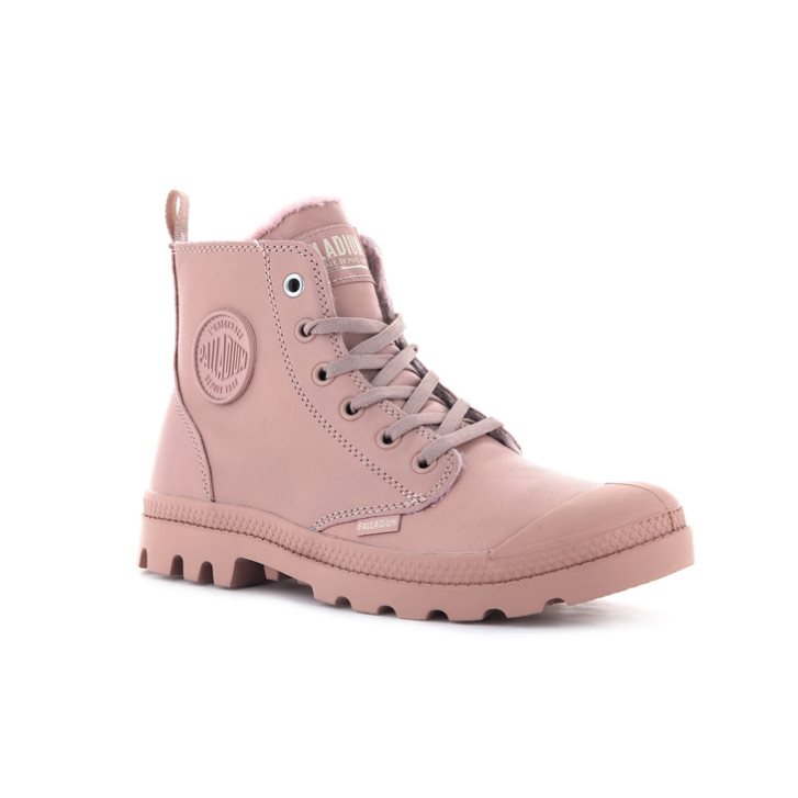 Bottes Palladium Pampa Hi Zip Leather S Femme Rose | FR FMD217Q